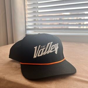 The Valley Men's Black Hat with Orange Trim